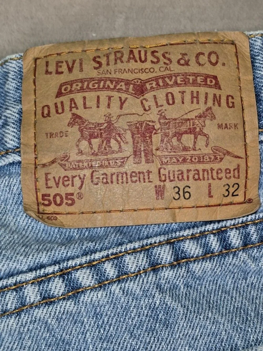 VTG Levi 505 Regular Fit Straight Leg 36X32 Made in USA